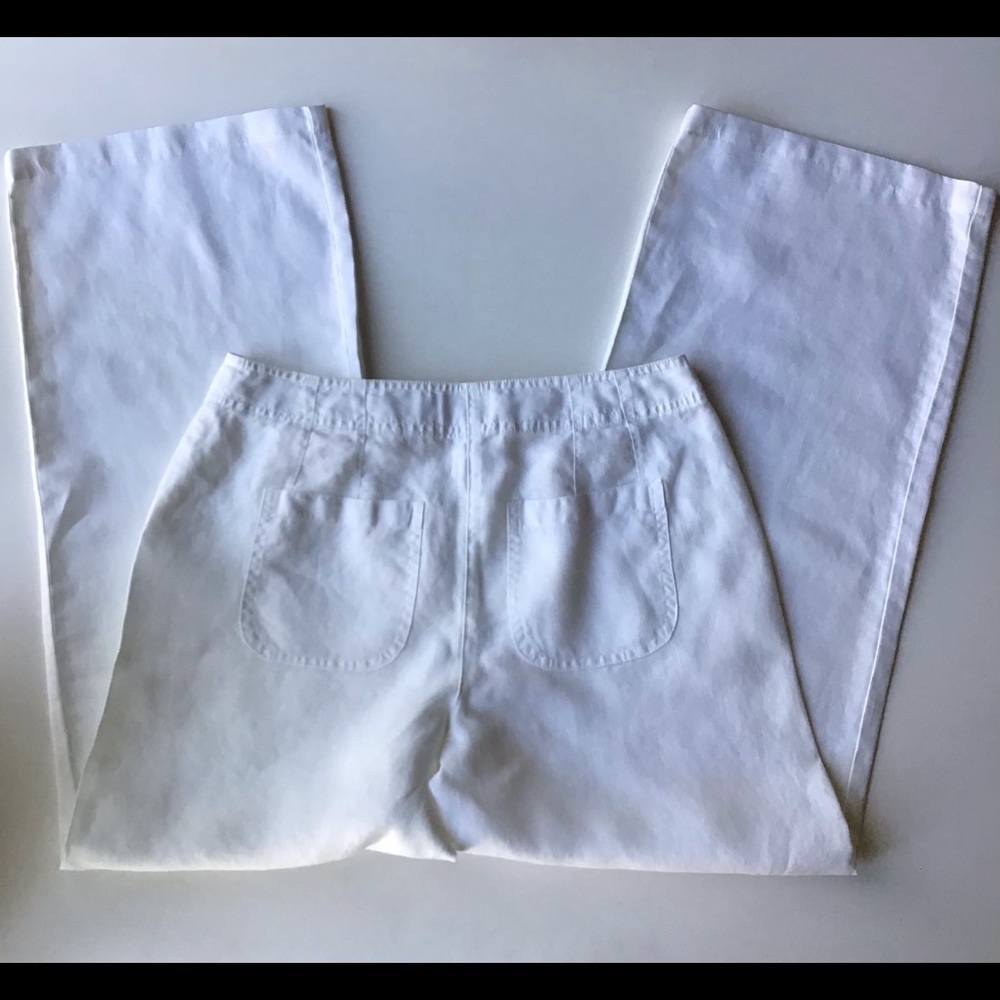 Chicos White Linen Blend Pant Size 4